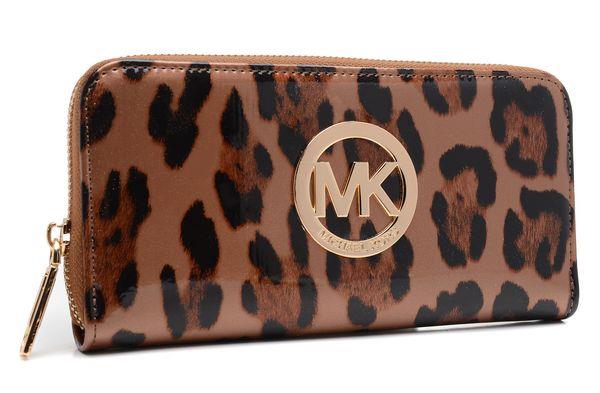 michael kors lommebok leopard brun Høy Kvalitet metze